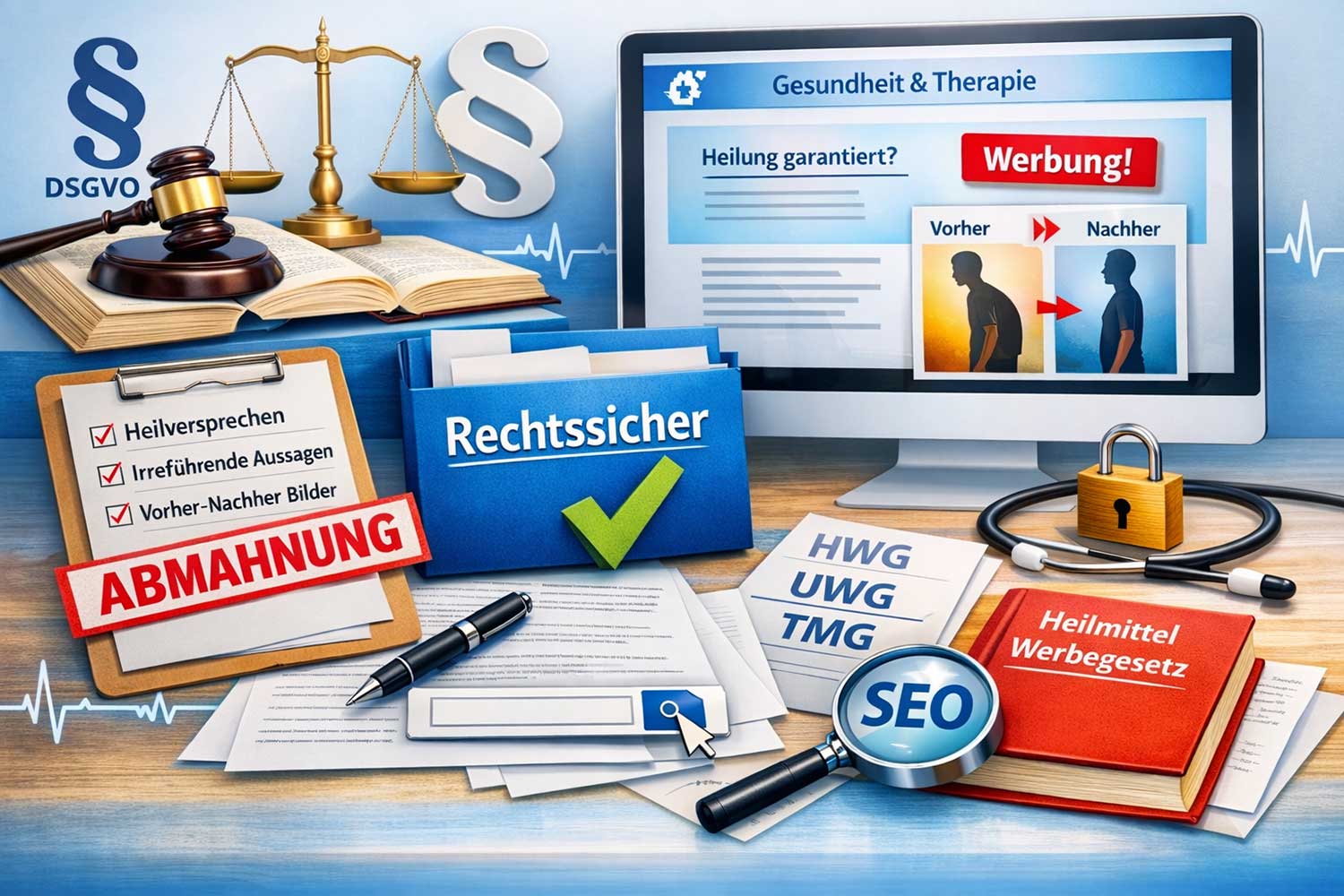 Heilmittelwerbegesetz bei Webdesign und Texten